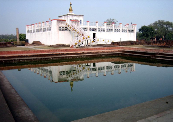 สระสรงสนาน และ มหามายาเทวีวิหาร หลังการบูรณะ